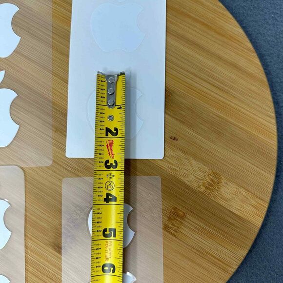 Genuine White Apple Logo Stickers Set of 4 Sheets of 2 Each Different Sizes - Picture 3 of 5